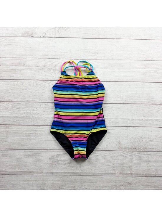 Cat & Jack Other - Cat & Jack Girls Multicolor Striped One Piece Swimsuit Crossback Straps S 6 6X
